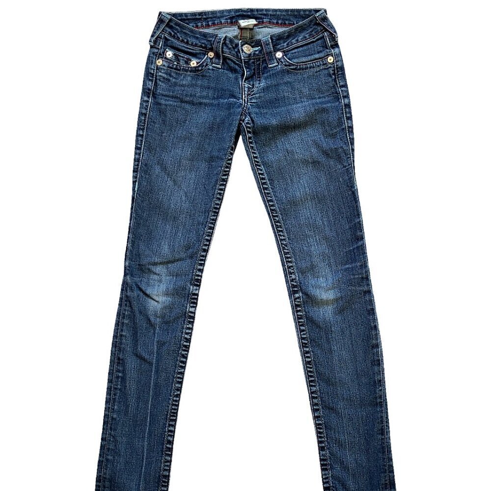 True Religion Womens Skinny Jeans 26 Blue Denim Low Rise Classic Transitional - Picture 2 of 11